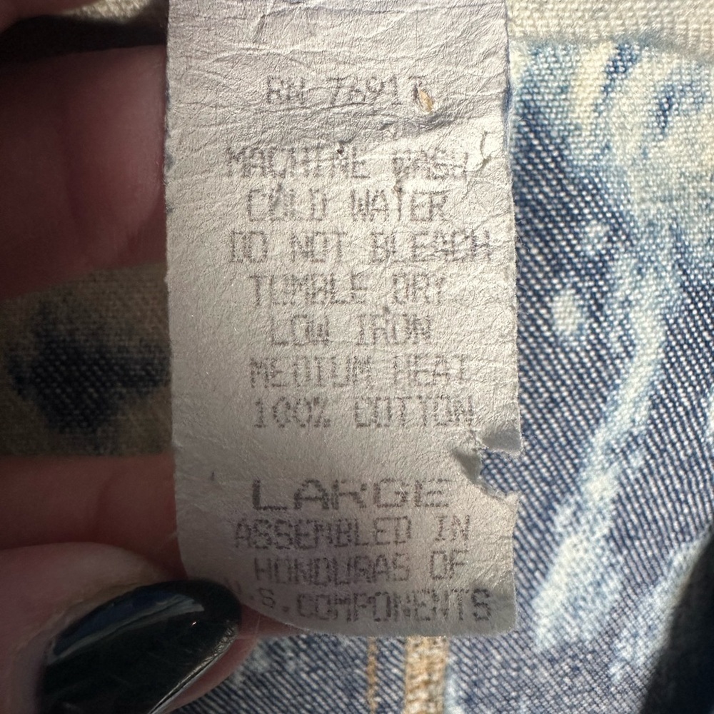 Cricket Blues Vintage Deconstruct Western Blazer Large Bleach Wash Rodeo Denim - Picture 7 of 8